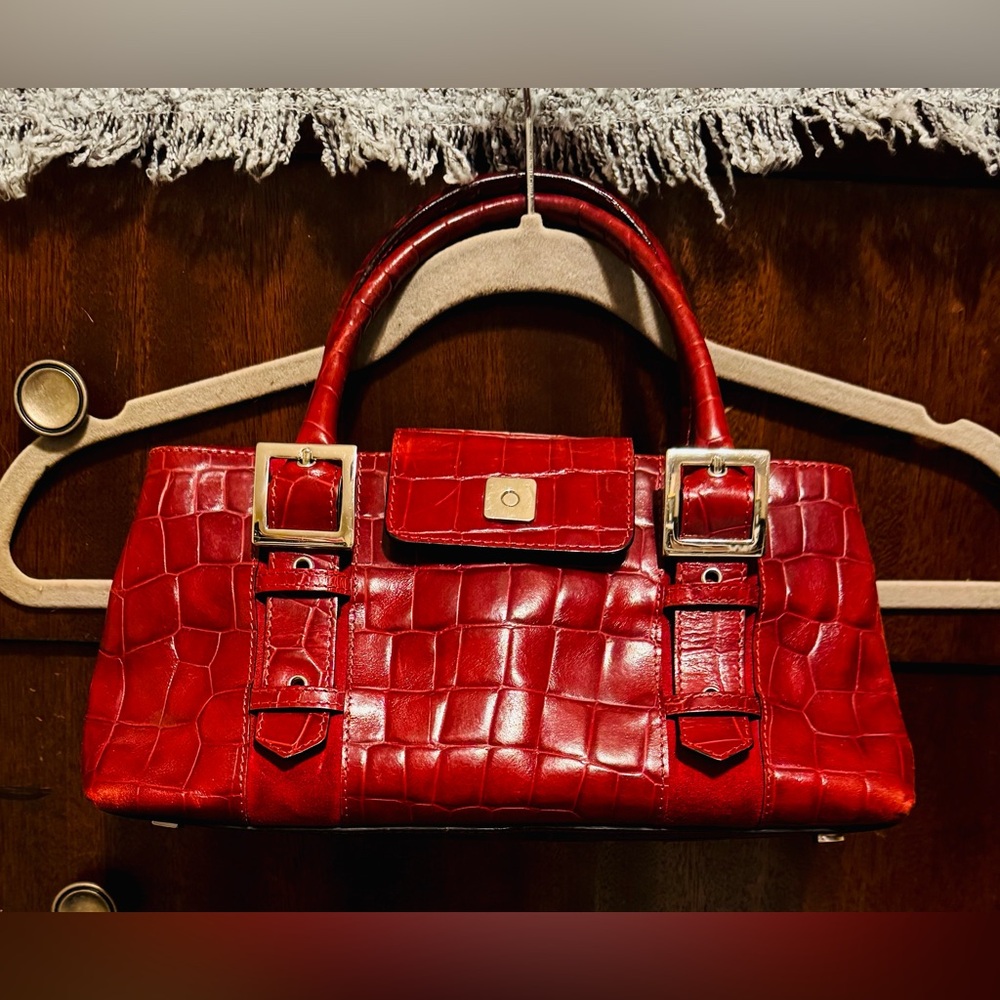 RI2K Vintage Crocodile-Embossed Leather Handbag
